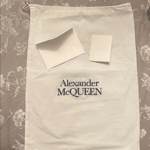 Alexander McQueen White Logo Drawstring Dust Bag